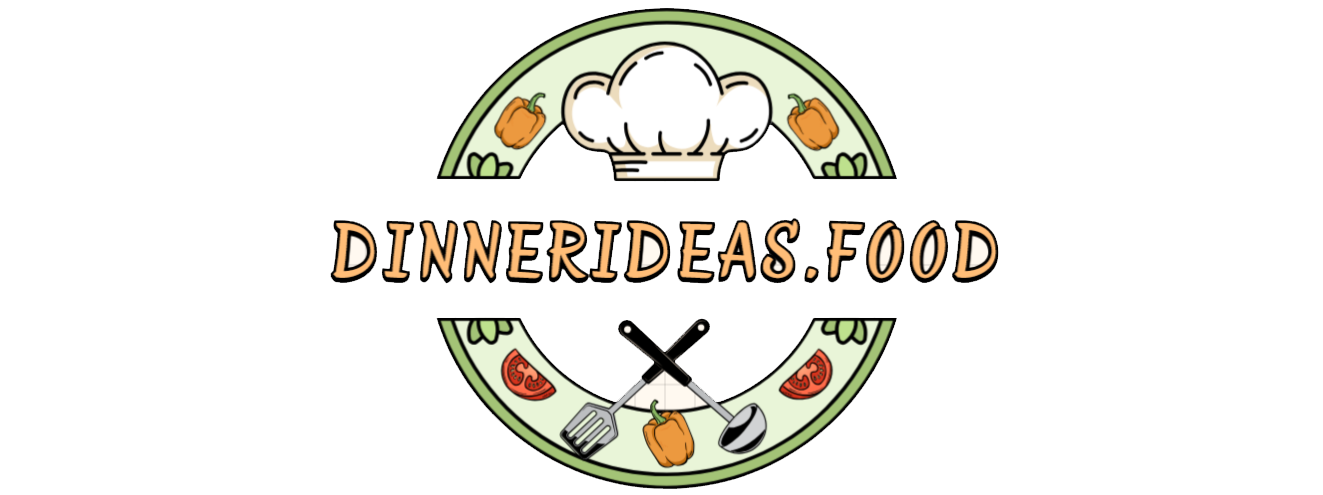 DinnerIdeas.food logo featuring a chef’s hat, vegetables, and cooking utensils.